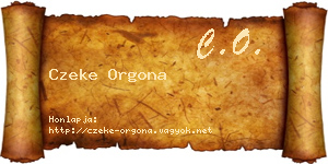 Czeke Orgona névjegykártya